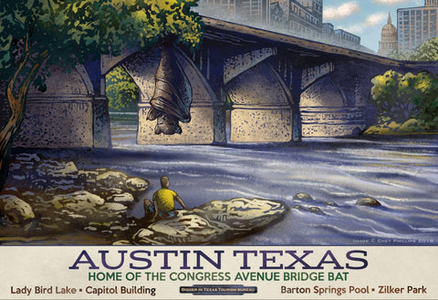 Austin- Fantasy Texas Travel Poster