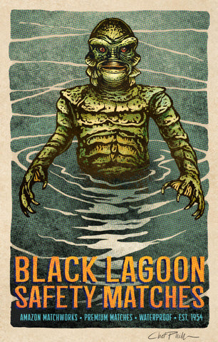 Black Lagoon Brand 5" x 7" matted Matchbox print