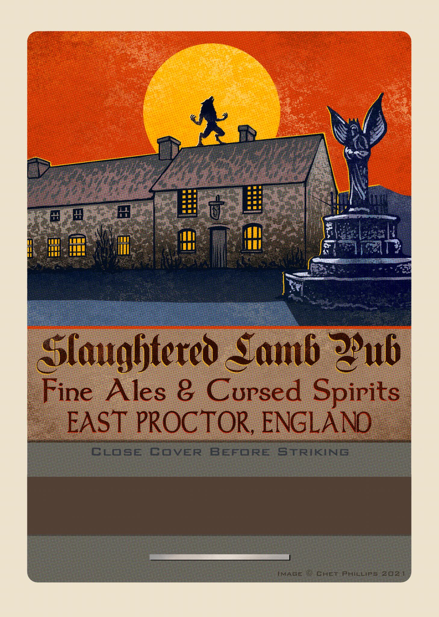 Slaughtered Lamb Pub 5 x 7 matchbook print