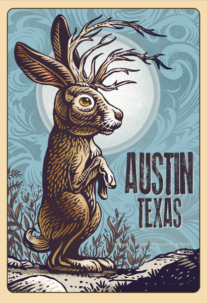 The Austin Jackalope 13" x 19" print