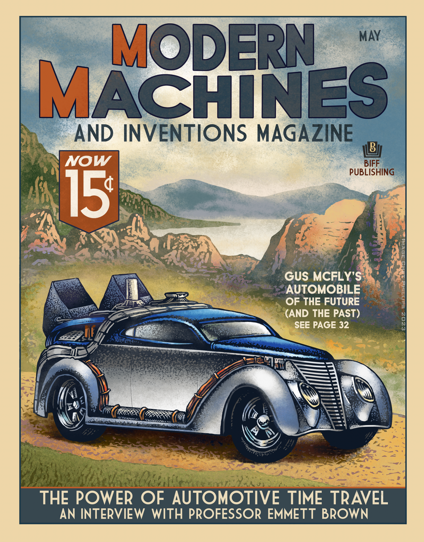 Auto Time Travel- Modern Machines and Inventions 11 x 14 signed print