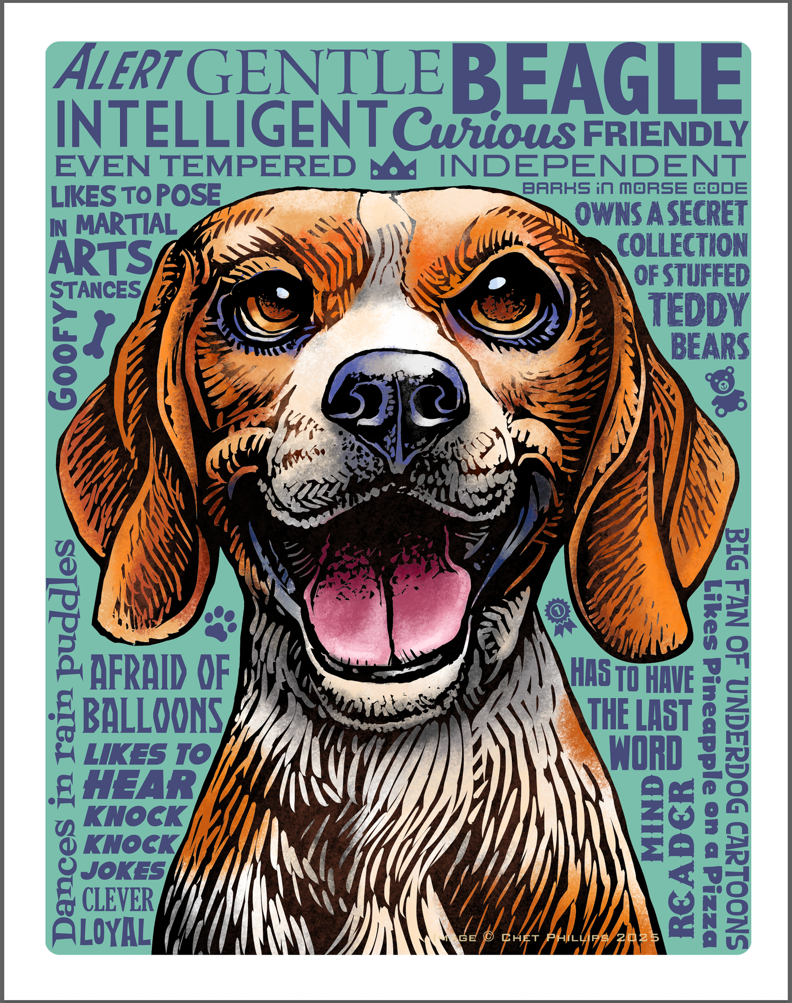 Beagle- 11 x 14 Print- Good Dog A'Mighty series