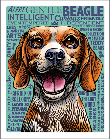 Beagle- 11 x 14 Print- Good Dog A'Mighty series