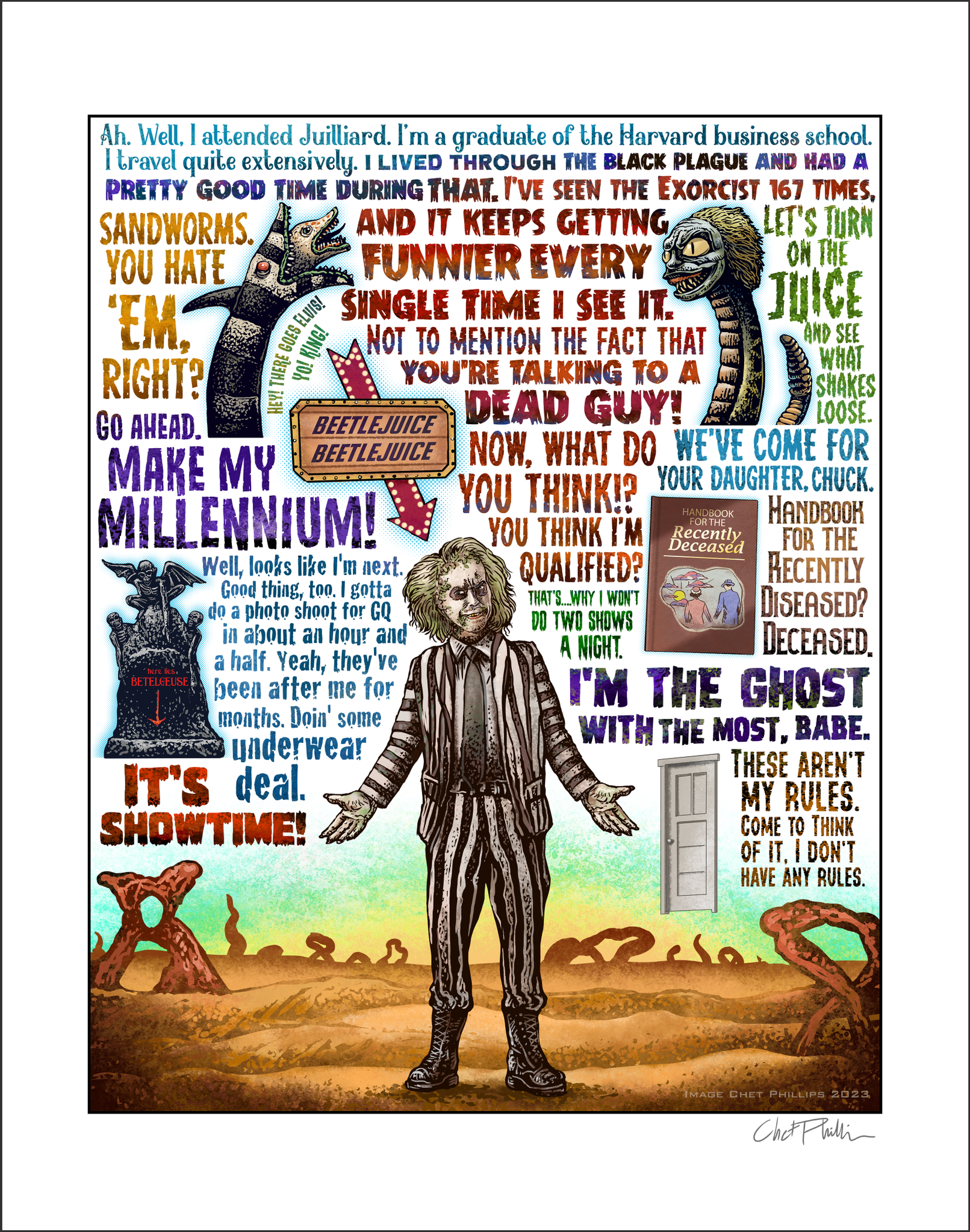 The Ghost With the Most- 11 x 14 Beetlejuice tribute print