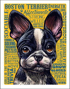 Boston Terrier- 11 x 14 Print- Good Dog A'Mighty series