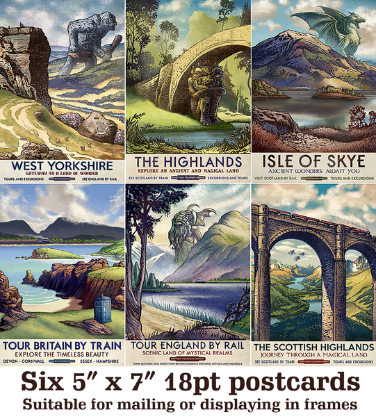 British Fantasy Travel Postcard Set- 6 postcards