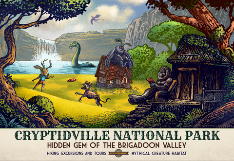 Cryptidville National Park- 13 x 19 signed print