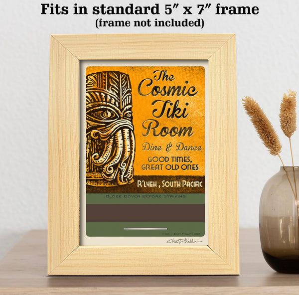 Cosmic Tiki Room 5 x 7 matchbook print