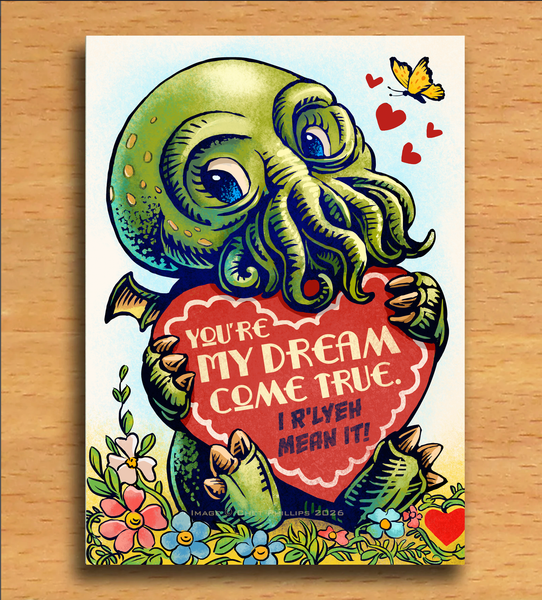 Cthulhu Dreams 5 x 7 Valentine's Day card