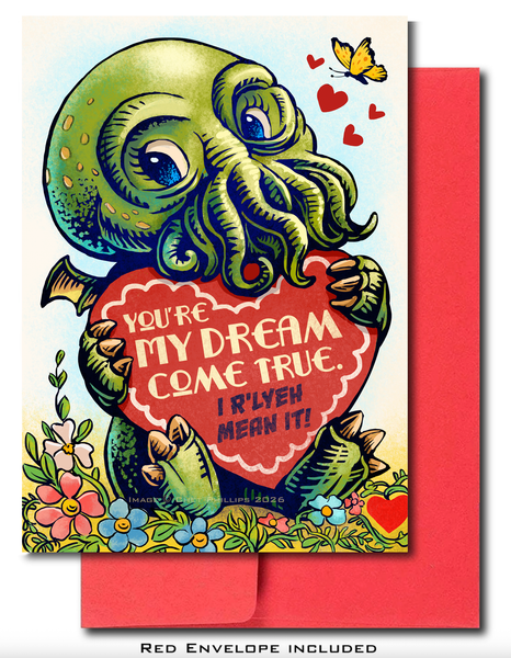Cthulhu Dreams 5 x 7 Valentine's Day card