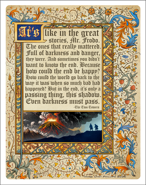 Illuminated Manuscript- Even Darkness Must Pass 11 x 14 print