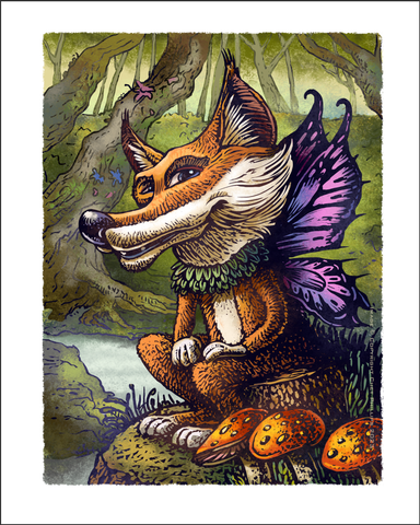 Forest Fox Fairy- 8 x 10 signed print