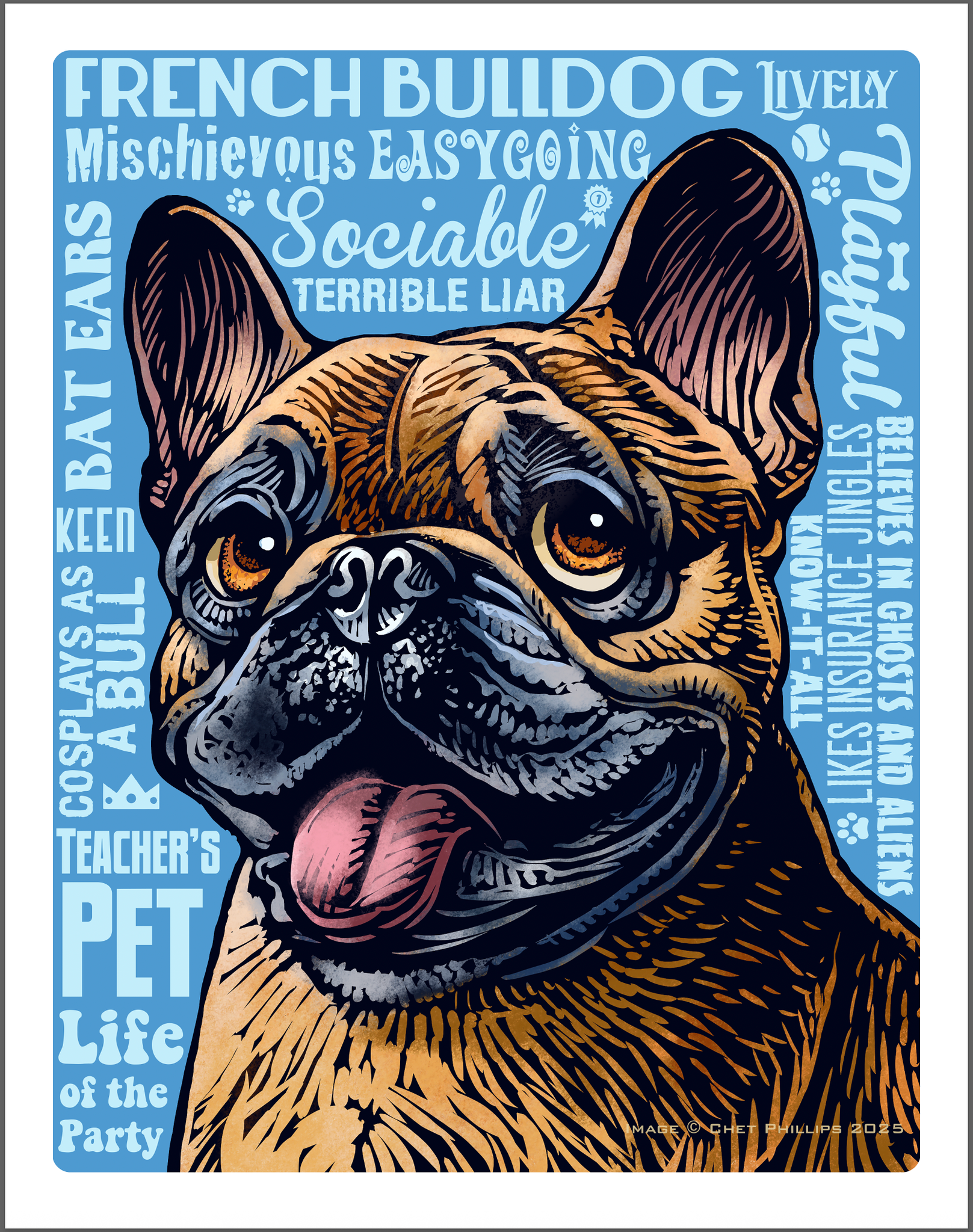 French Bulldog- 11 x 14 Print- Good Dog A'Mighty series