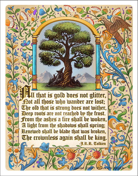 Illuminated Manuscript- From the Ashes A Fire 11 x 14 print