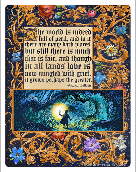 Illuminated Manuscript- Full of Peril 11 x 14 print