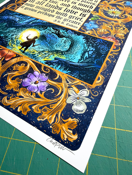 Illuminated Manuscript- Full of Peril 11 x 14 print