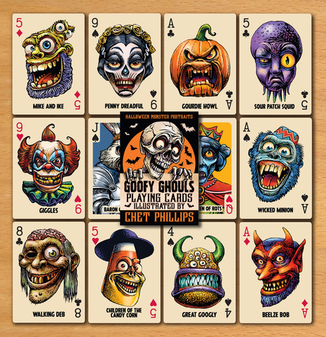 Goofy Ghouls- Halloween Monster Portraits Playing Card Deck