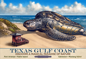 Texas Gulf Coast Turtle- Texas Fantasy Travel 13 x 19 print