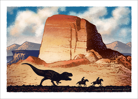 Escape From the Valley of Gwangi- 5 x 7 signed print