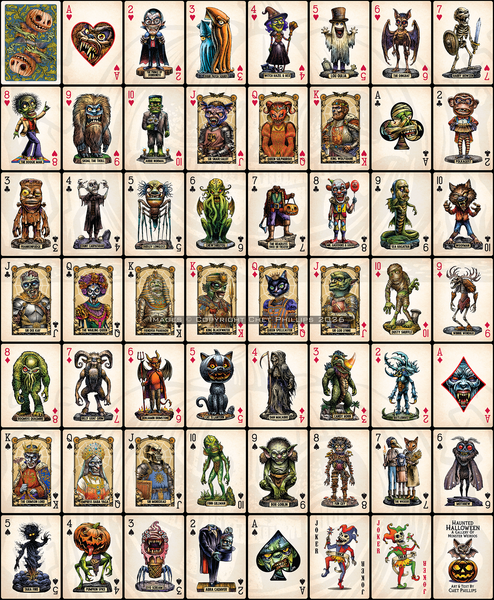 Haunted Halloween: A Gallery of Monster Weirdos playing card deck