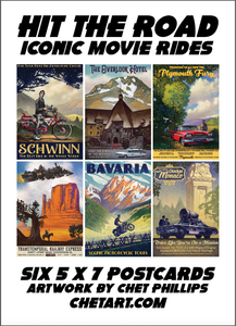 Hit the Road: Iconic Movie Rides Postcard Set