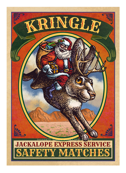 Jackalope Express- Three 5 x 7 greeting cards with envelopes