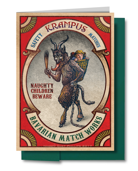 Krampus Matches 5 x 7 greeting card with envelope