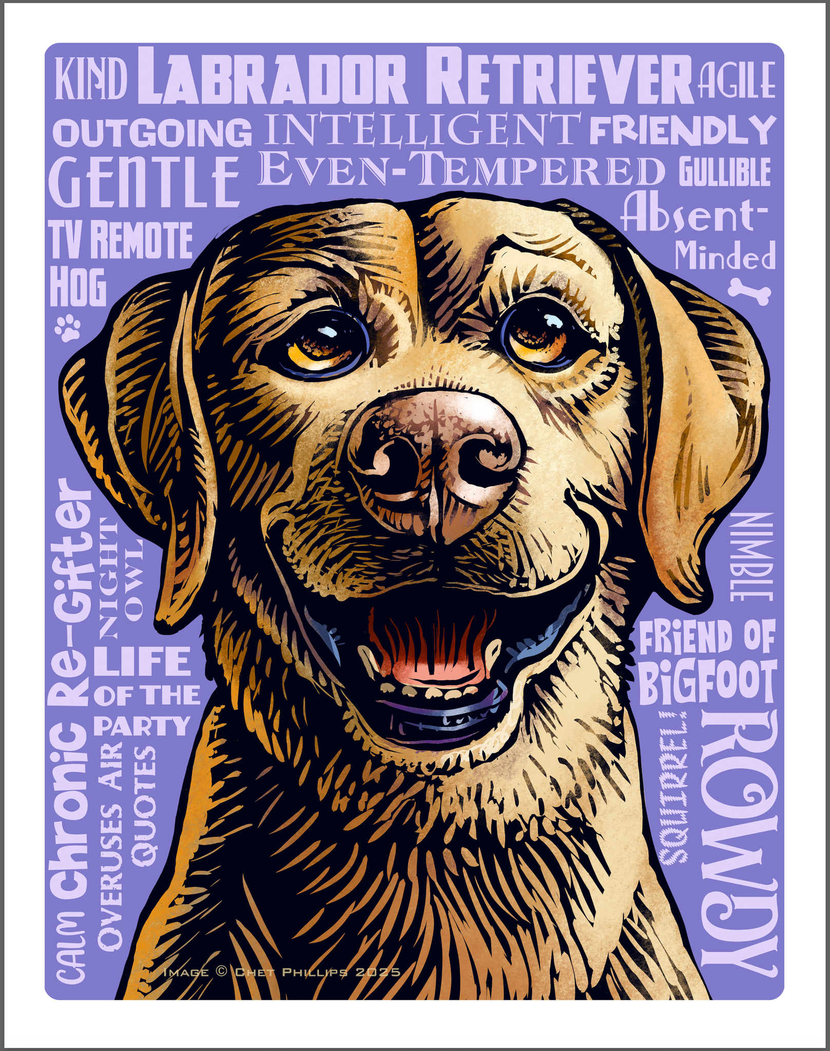Labrador Retriever- 11 x 14 Print- Good Dog A'Mighty series