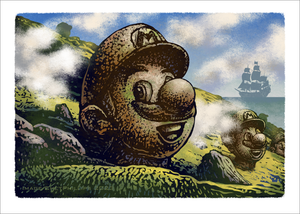 Mario Island- 5 x 7 signed print