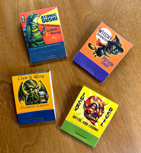 ChetArt matchbook designs- Collectible set of 4.