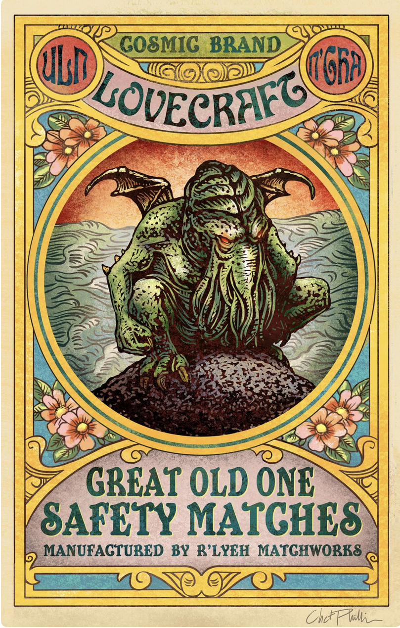 Cthulhu Great Old Ones Brand 5" x 7" matted Matchbox print