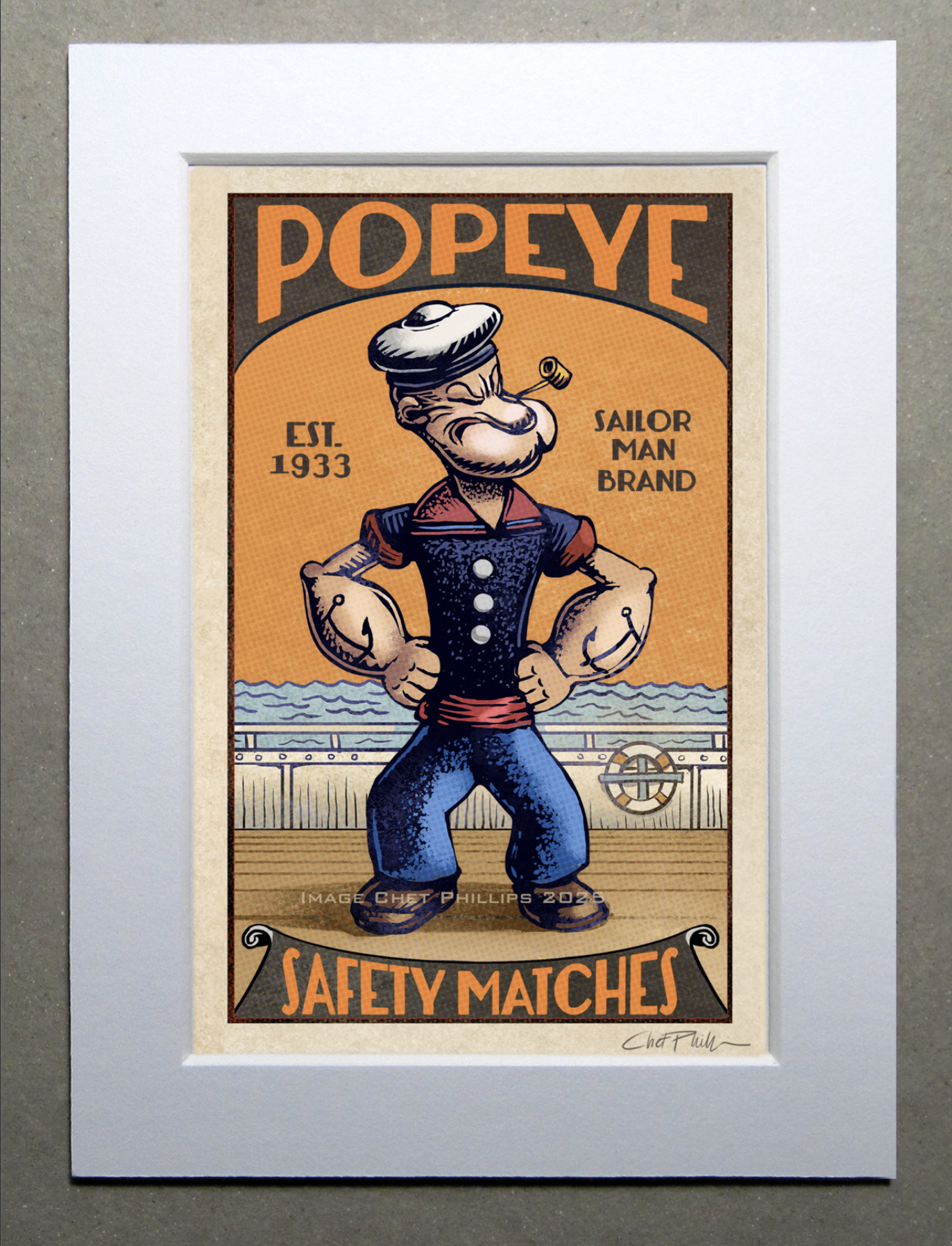 Popeye 5 x 7 Matchbox Print – ChetArt