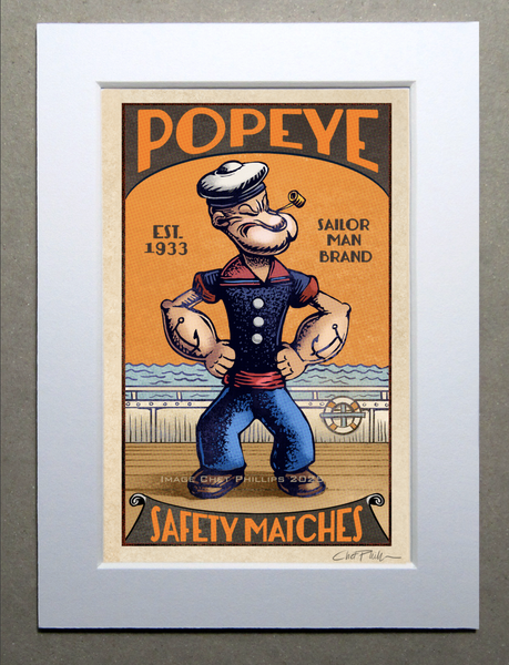 Popeye 5 x 7 Matchbox Print