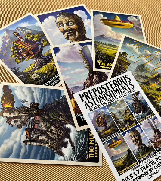 Preposterous Astonishments- Set of six 5 x 7 postcards