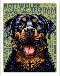 Rottweiler- 11 x 14 Print- Good Dog A'Mighty series