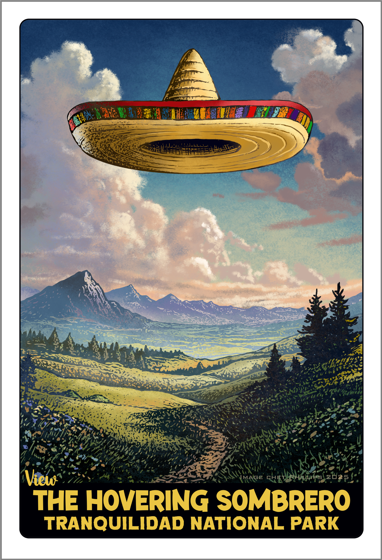 The Hovering Sombrero- 13 x 19 print