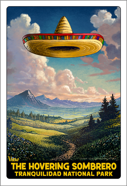 The Hovering Sombrero- 13 x 19 print