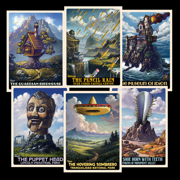 Preposterous Astonishments- Set of six 5 x 7 postcards