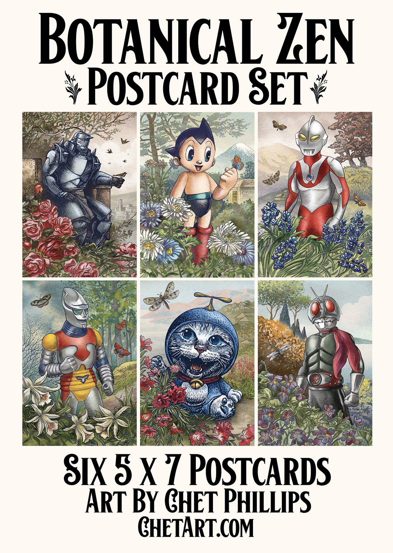 Botanical Zen Postcard Set- 6 postcards