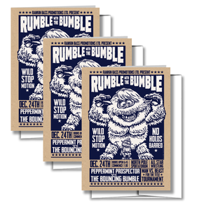 Rumble With the Bumble- Three 5 x 7 greeting cards with envelopes