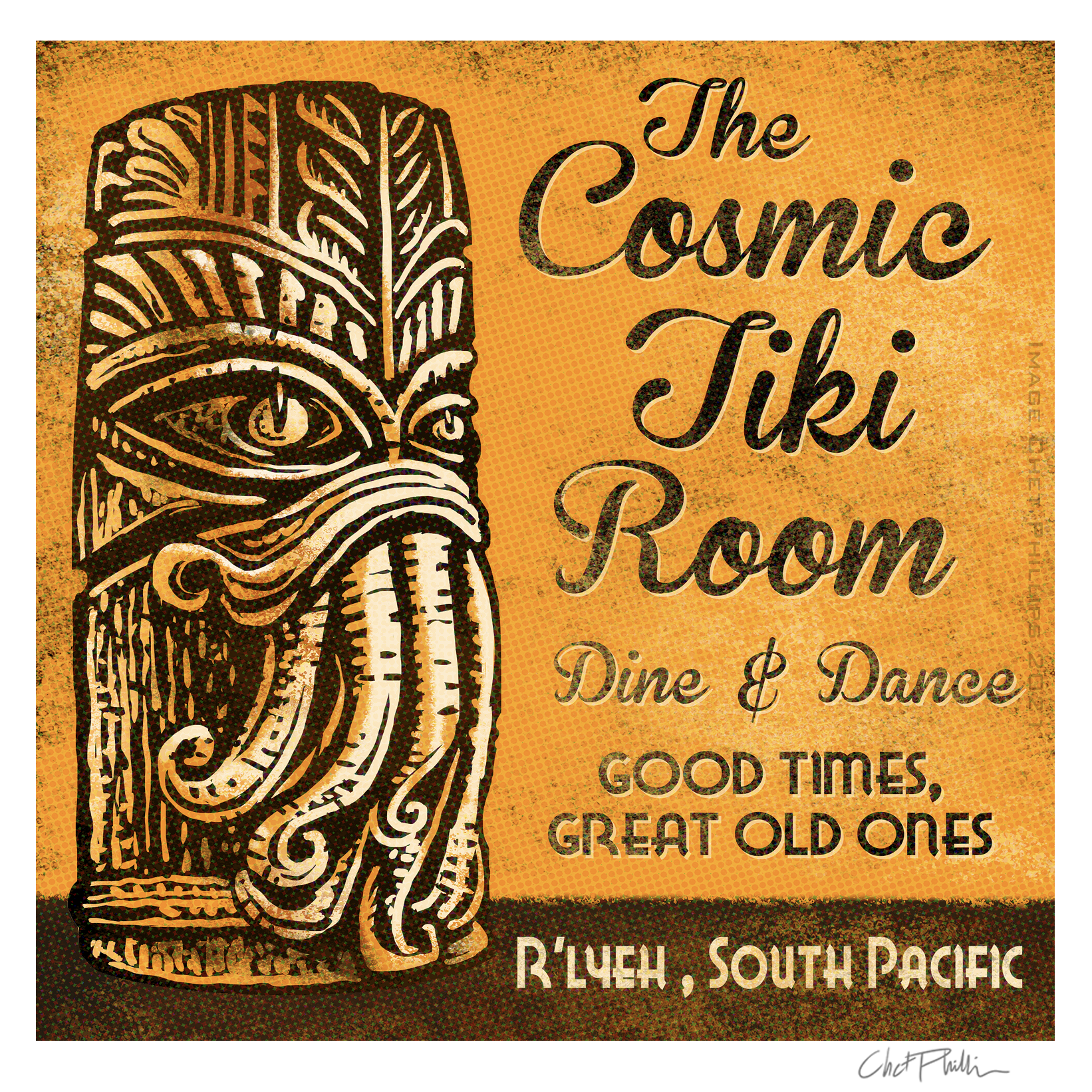 Cosmic Tiki Matchbook Art Print