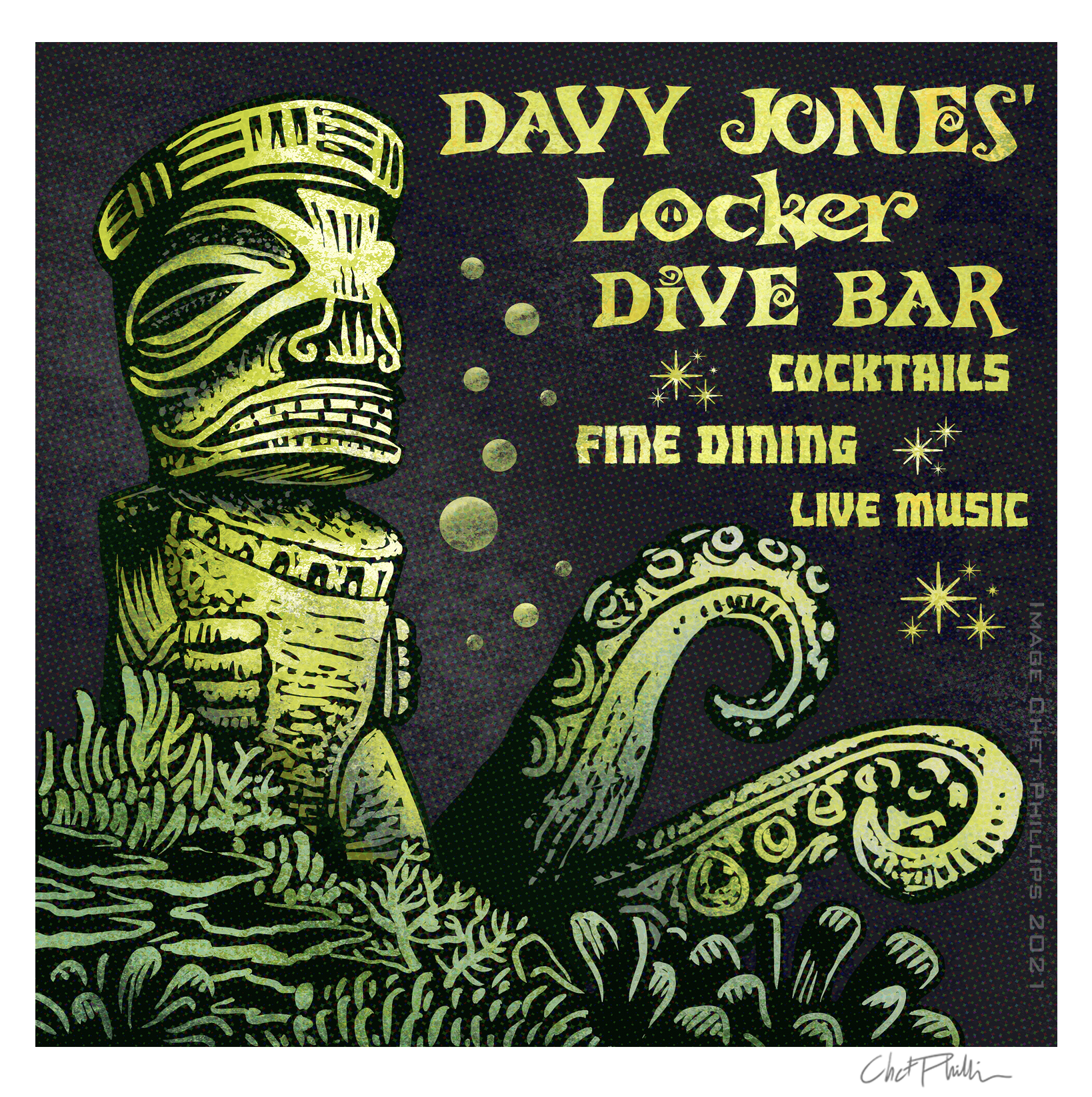 Davy Jones' Locker Matchbook Art Print