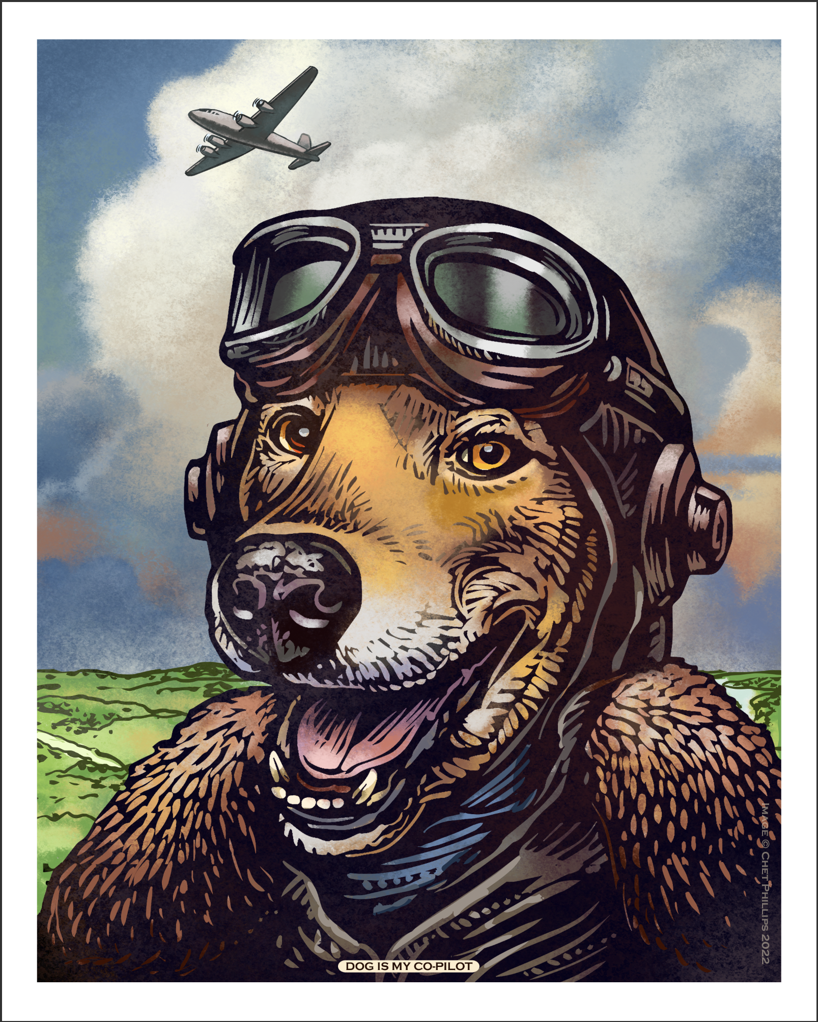 Dog Is My Co-Pilot 8 x 10 print