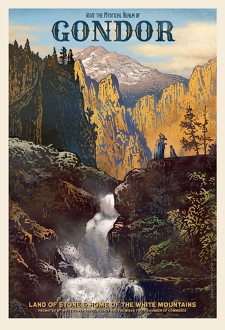 Visit Gondor Travel Poster- 13 x 19 print