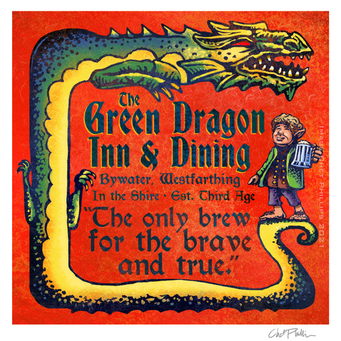 Green Dragon Matchbook Art Print