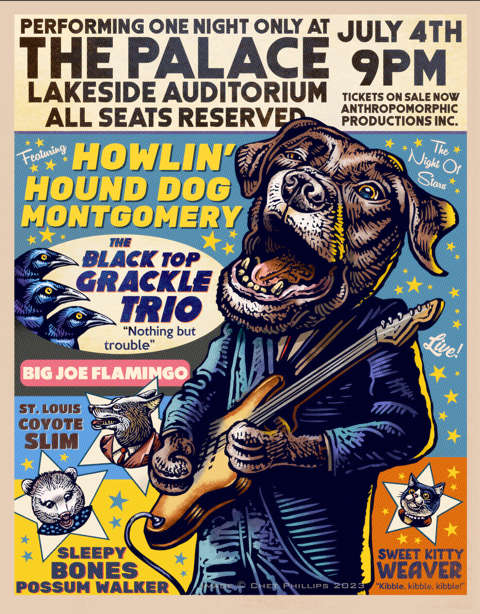 Howlin' Hound Dog Montgomery Gig Poster- Signed 11 x 14 print