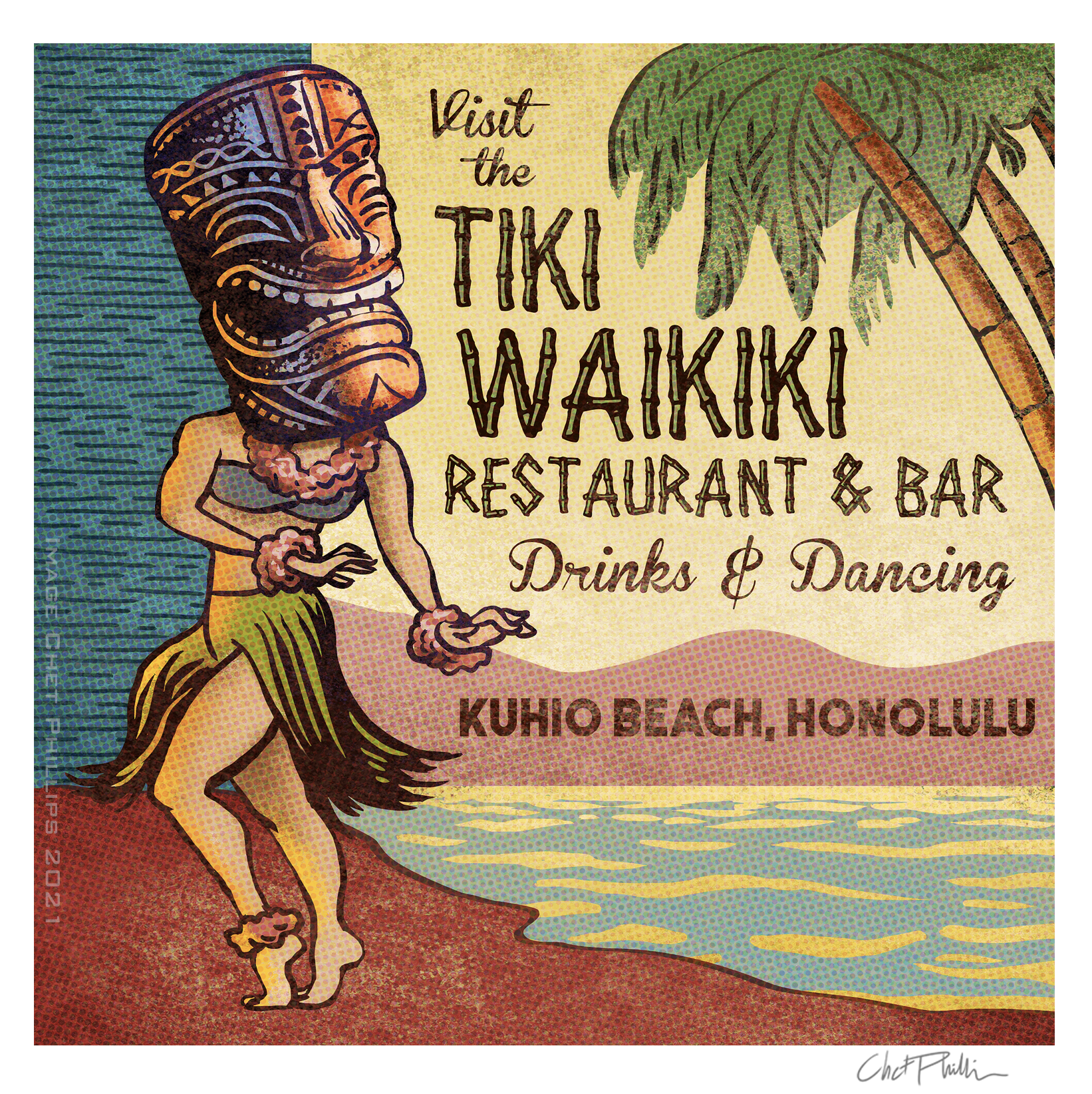 Tiki Waikiki Matchbook Art Print