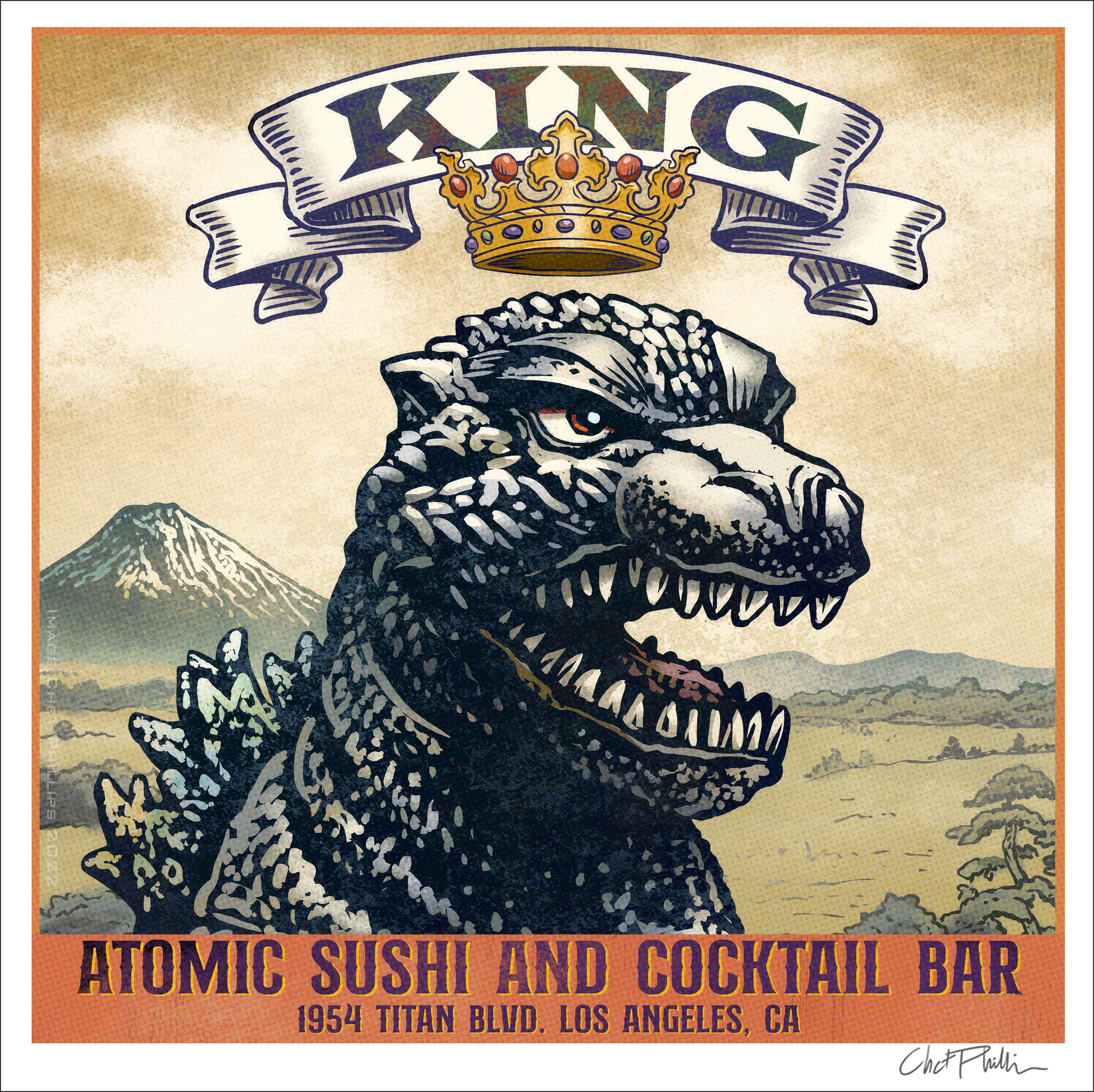 King Atomic Sushi Matchbook Print