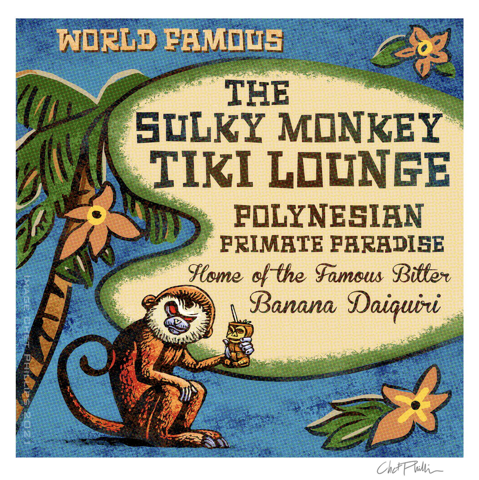 Sulky Monkey Matchbook Art Print