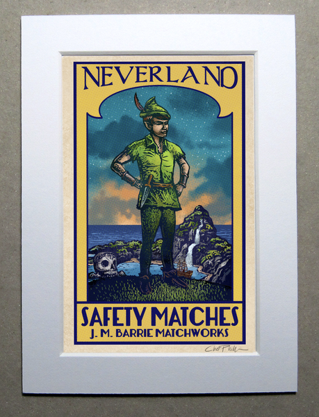 Neverland Brand 5" x 7" matted Matchbox print